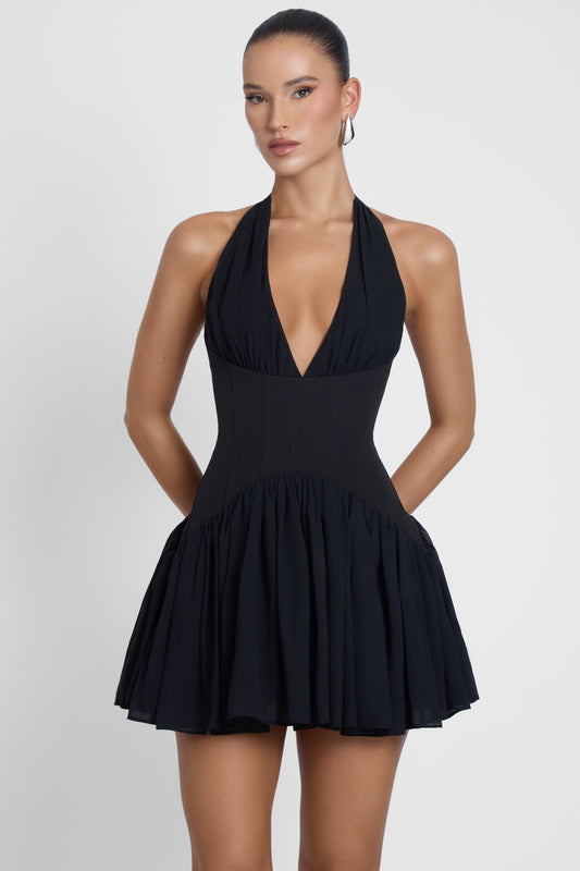 Harper Corset Mini Dress - Black