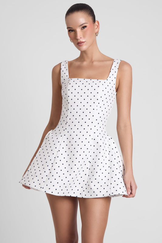 Ysabelle Babydoll Corset Mini Dress - Polka Dot