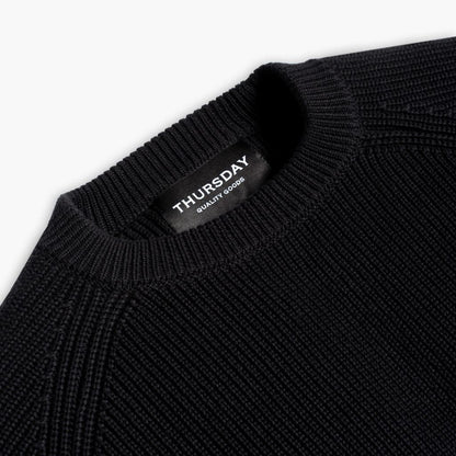 Ribbed Crewneck | Black