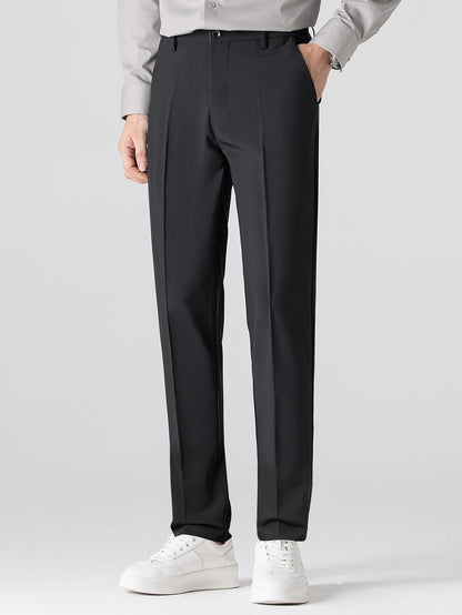 Rhombus Textured Zip Up Knitted Polo Shirt & Slim Fit Tapered Trousers