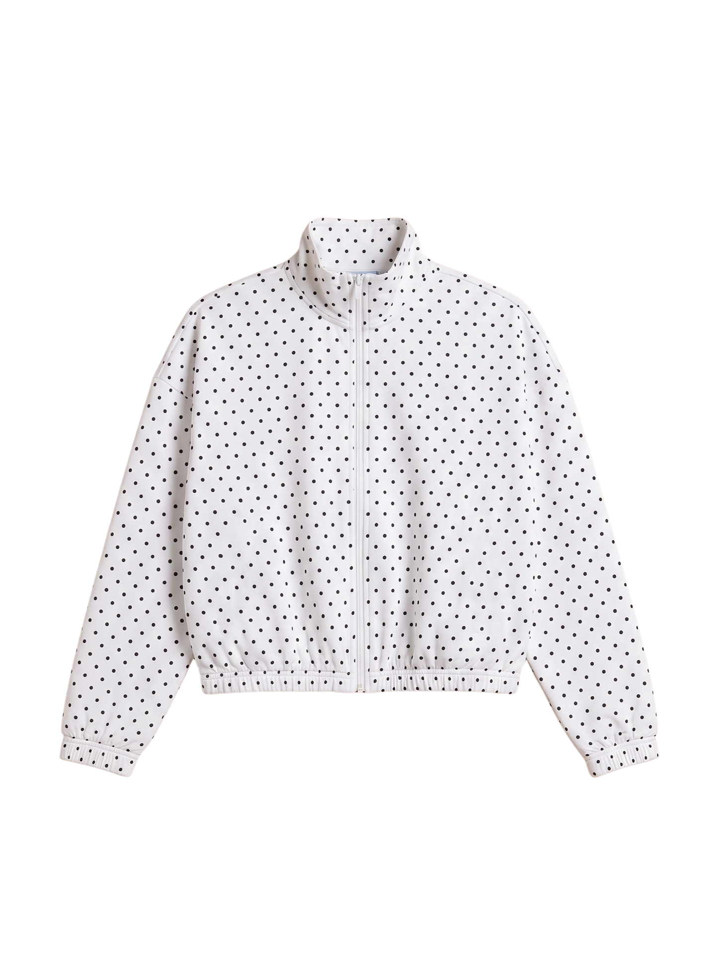 Polka Dot High Neck Zip Up Set