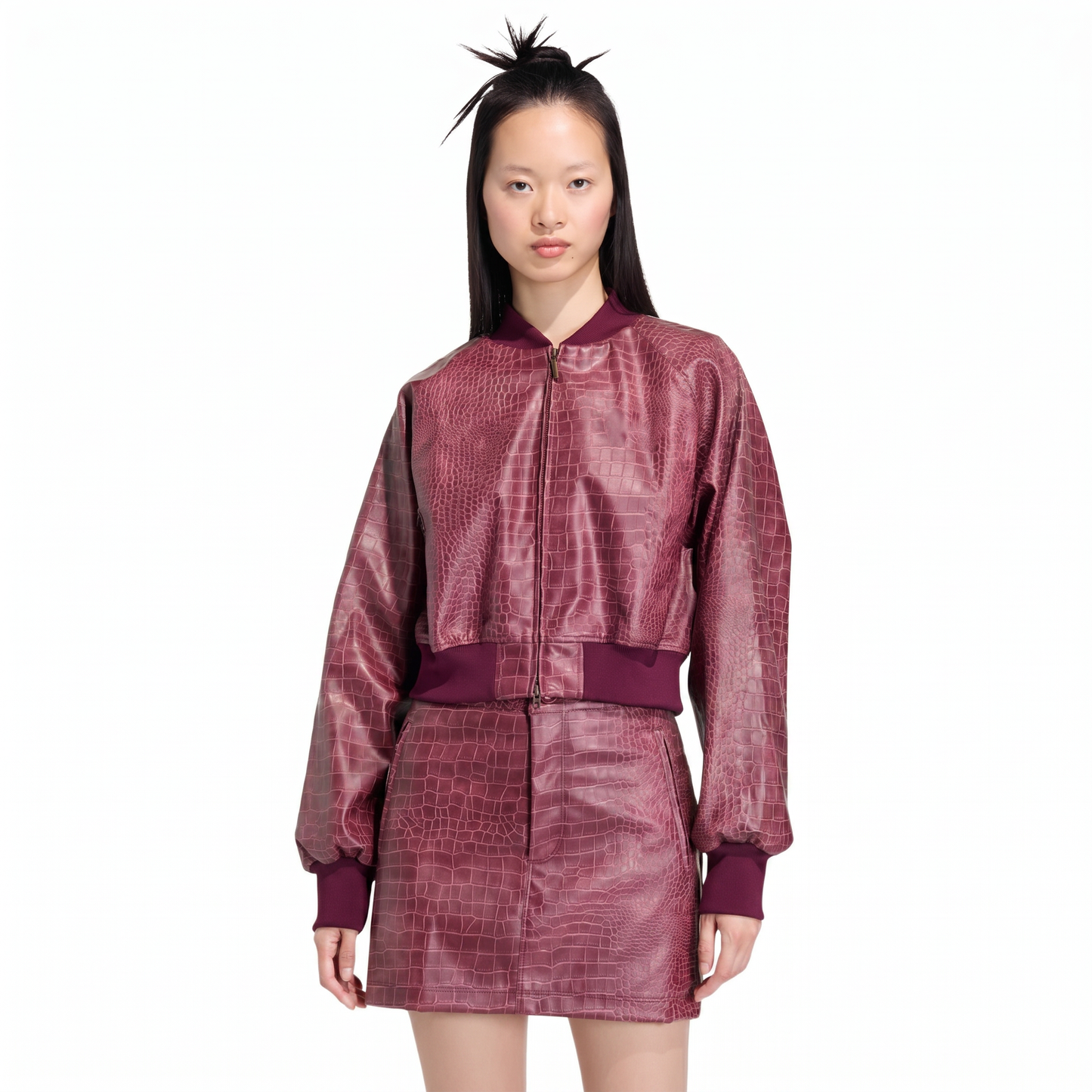 Pleather Set Maroon