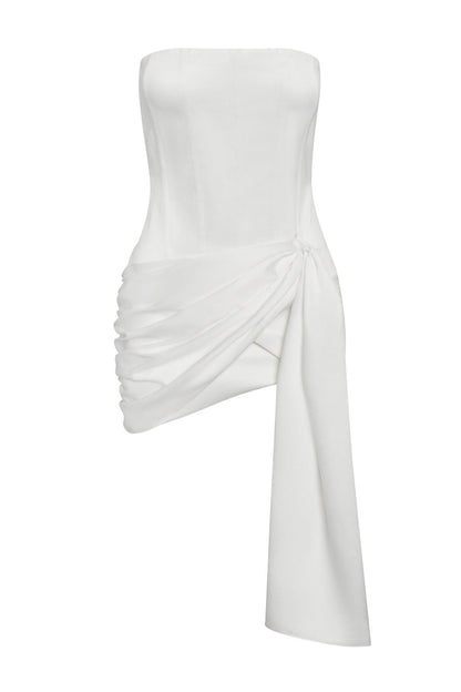 Solara Satin Corset Dress - White